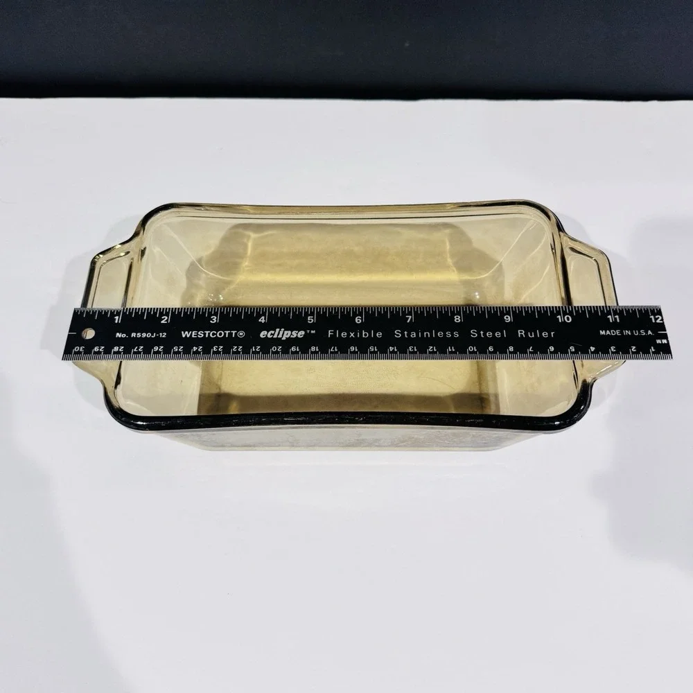 Vintage Anchor Hocking Ovenware Loaf Dish‎ Brown Amber Glass 1.5qt